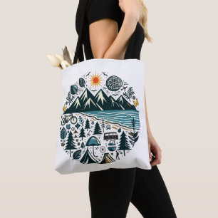 Nature Adventure Camping Travel Exploration Tote Bag