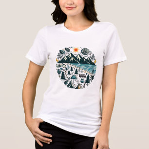 Nature Adventure Camping Travel Exploration Tri-Blend Shirt