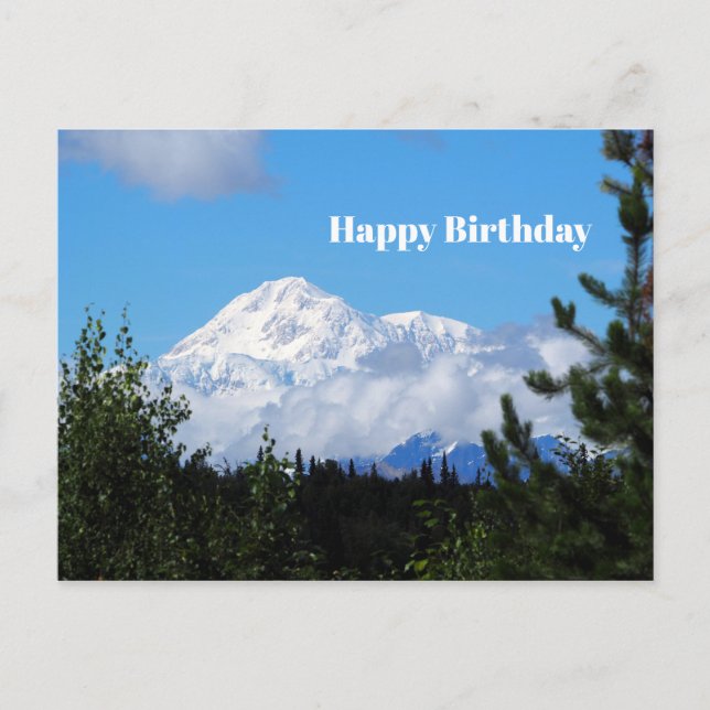 Nature Alaska Denali Scenery Photo Birthday Postcard (Front)