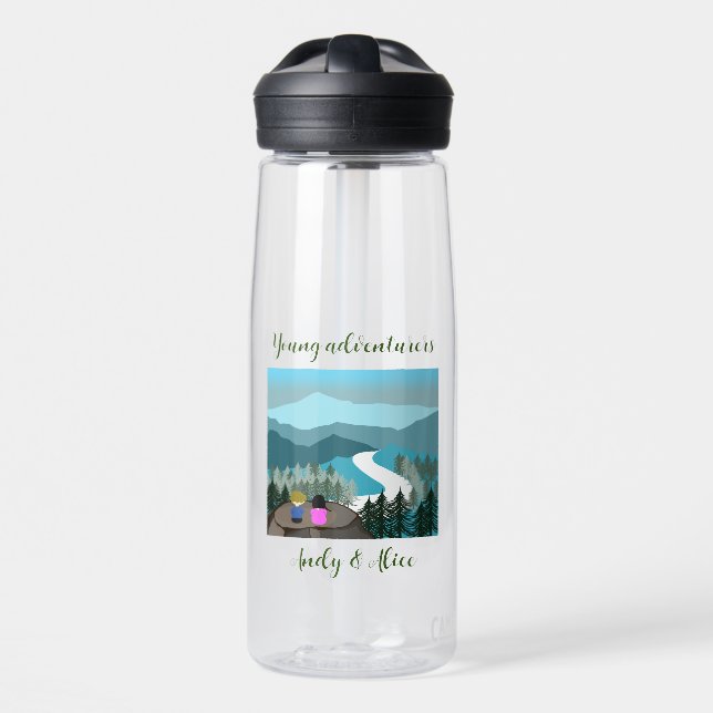 Nature and adventure lovers water bottle (Front)