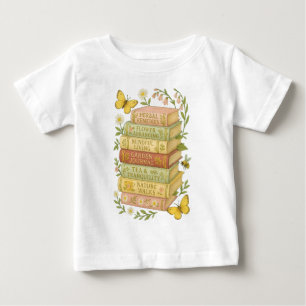 Nature and Book Lover Botanical Stack Baby T-Shirt