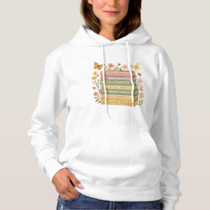 Nature and Book Lover Botanical Stack Hoodie