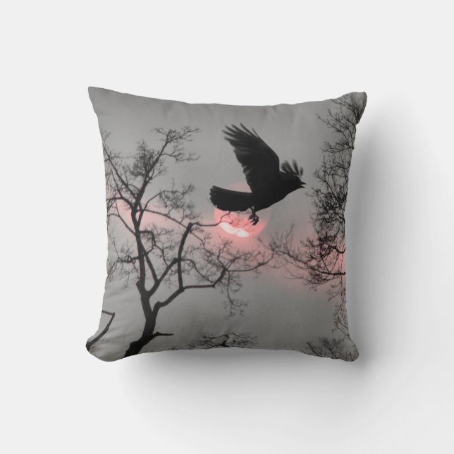 Nature and Crow Cushion (Front)
