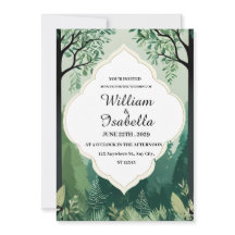 Nature and Forest-Themed Wedding Invitation Card