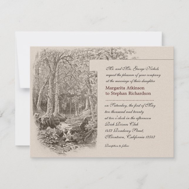 nature and forest wedding invitations (Front)