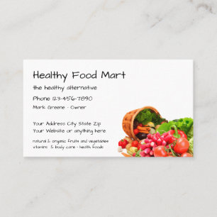 Nature And Organic Health Food Market Business Card