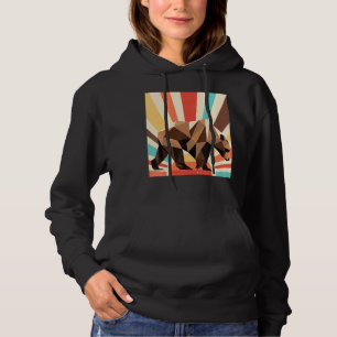 Nature Animal Wildlife Forest Retro Brown Bear Hoodie