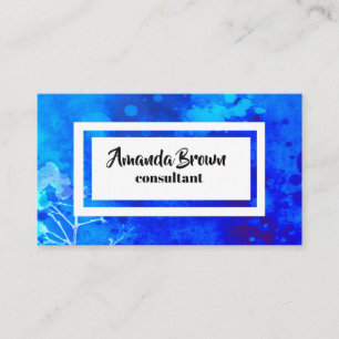 nature art business card template in blue
