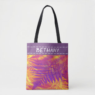 nature art  custom personalised purple tote bag
