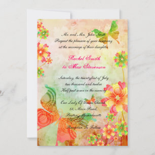 Nature Art Floral Wedding Invitation