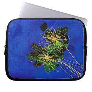 nature art flowers blue laptop sleeve