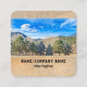 nature art mountain blue sky landscape outdoors square business card