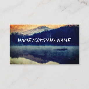  nature art mountain lake landscape custom business card