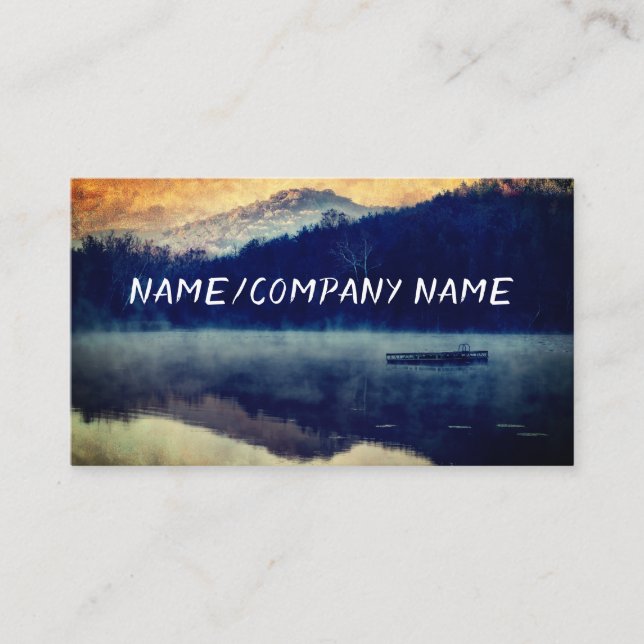  nature art mountain lake landscape custom business card (Front)