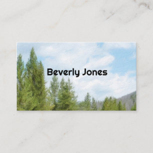 nature art mountain pine trees blue sky landscape  business card