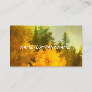 nature art mountain yellow aspen fall colours  business card