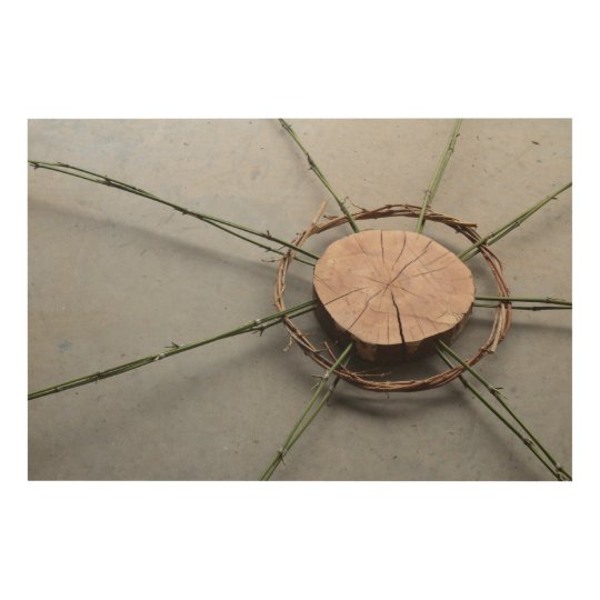 Nature Art Sculpture of Wood Bamboo Vines Oblique