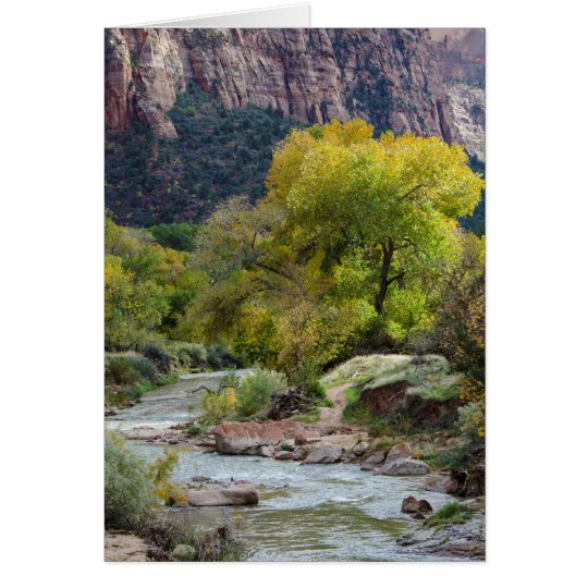 Nature Autumn Fall Landscape with River Card