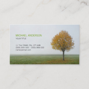 Nature Autumn Golden Tree business card
