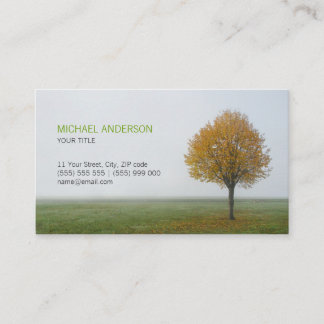 Nature Autumn Golden Tree business card
