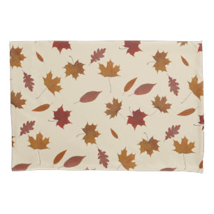 Nature Autumn Leaves on Cream Custom Colour Pillowcase