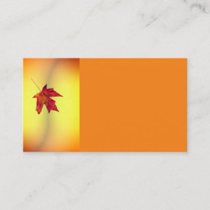 nature autumn maple leaf orange business card