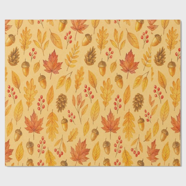 Nature autumn pattern wrapping paper (Flat)