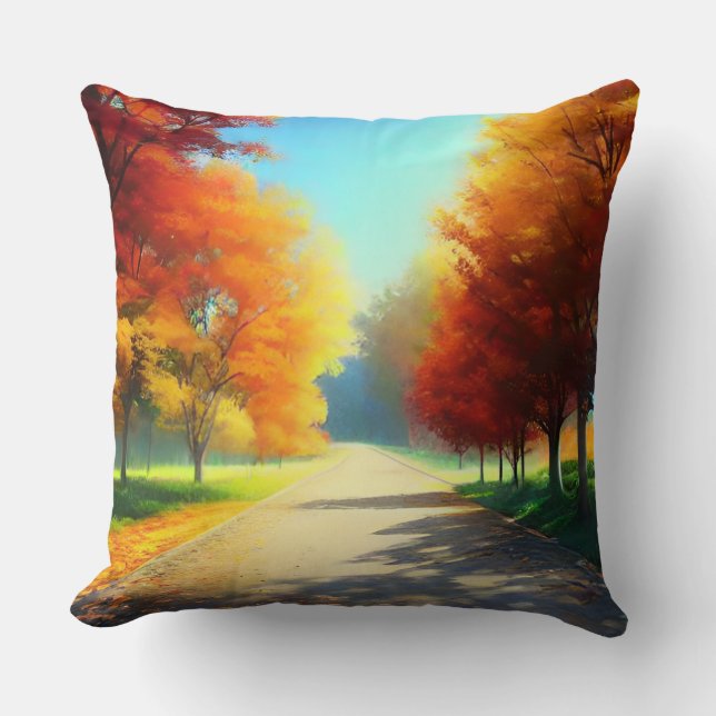 Nature Autumn Trees in The Forest Cushion (Front)