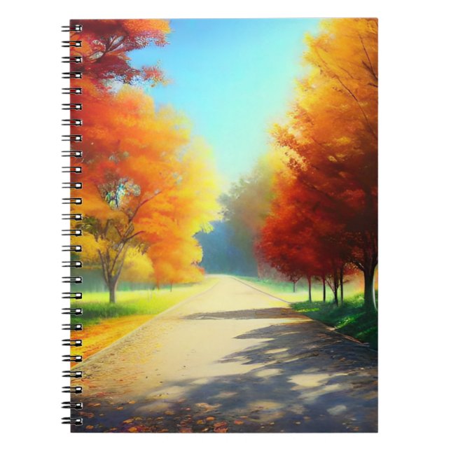 Nature Autumn Trees in The Forest Notebook (Front)