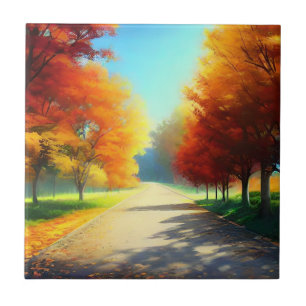 Nature Autumn Trees in The Forest Tile