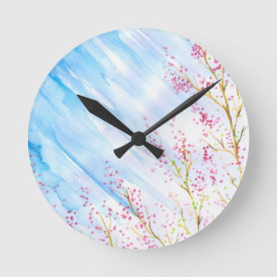 Nature background round clock