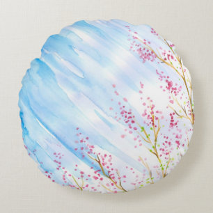 Nature background round cushion