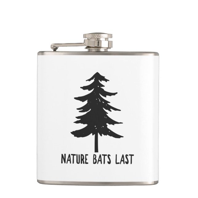 Nature Bats Last Hip Flask (Front)