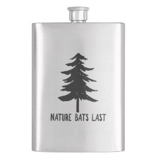 Nature Bats Last Hip Flask