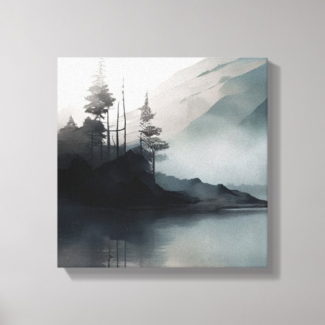 Nature Beautiful Lake Art Stretched Canvas Print (Front)