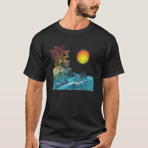 Nature Beauty Beach Mountain Palm Tree Ocean Para T-Shirt