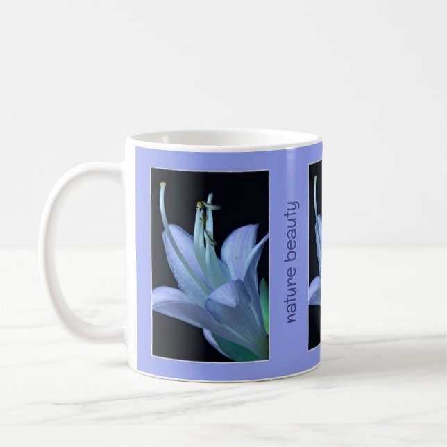 Nature Beauty Hosta Flower Photo, Lavender Blue Coffee Mug (Left)