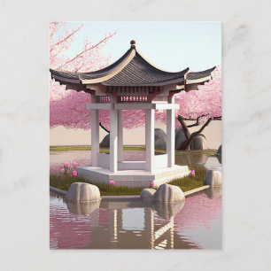 Nature Beauty Sakura Cherry Blossom Garden View Postcard