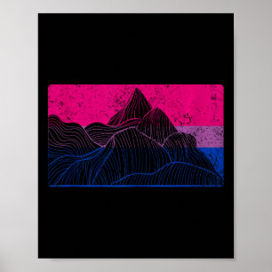 Nature Bi Flag Mountain Hiking Subtle Lgbt Biual P Poster