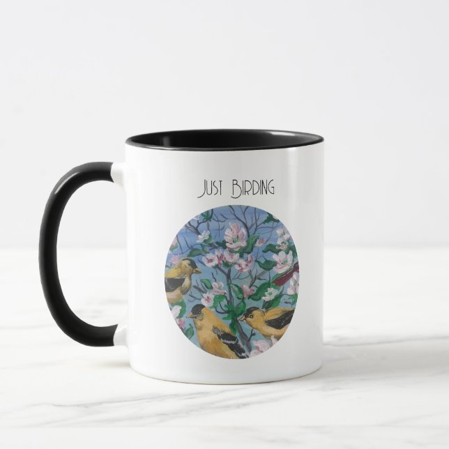Nature Bird Watcher Yellow Finch  Mug (Left)