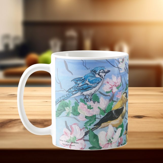 Nature Birds Yellow Finch Coffee Mug ( Birds in Nature)