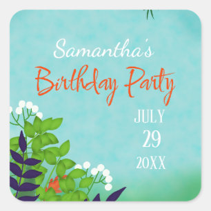 Nature Birthday Party  Square Sticker