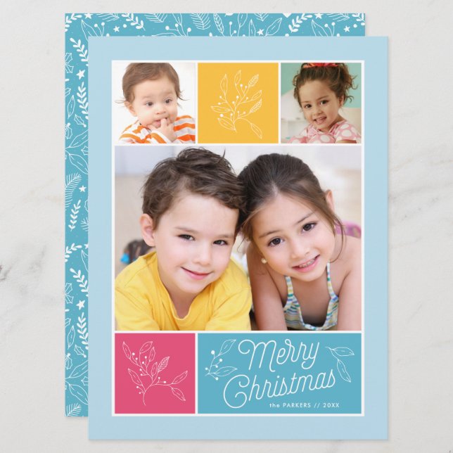 Nature Blocks Photo Holiday Card (Front/Back)