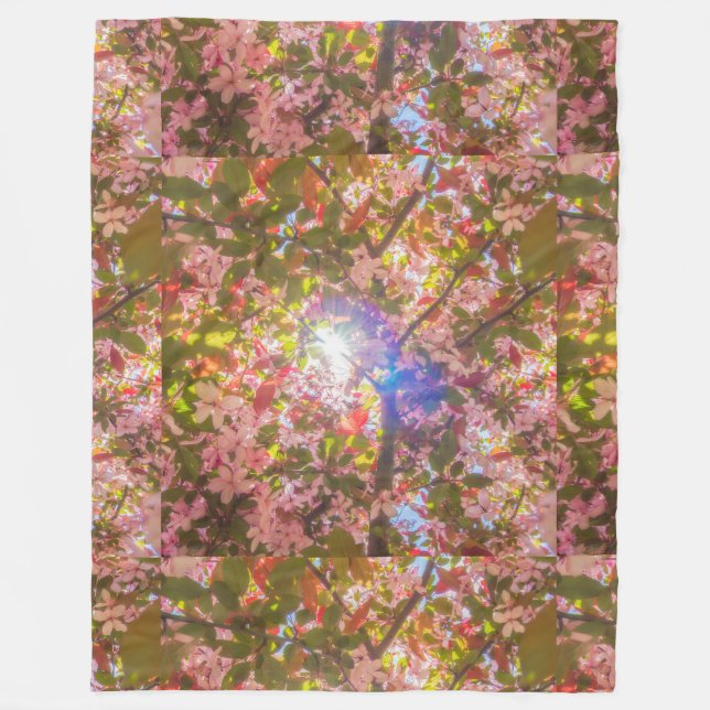  Nature blooms flowers light bloom sun Fleece Blanket (Front)