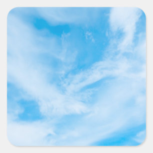 Nature Blue Sky White Clouds Blank Template Square Sticker
