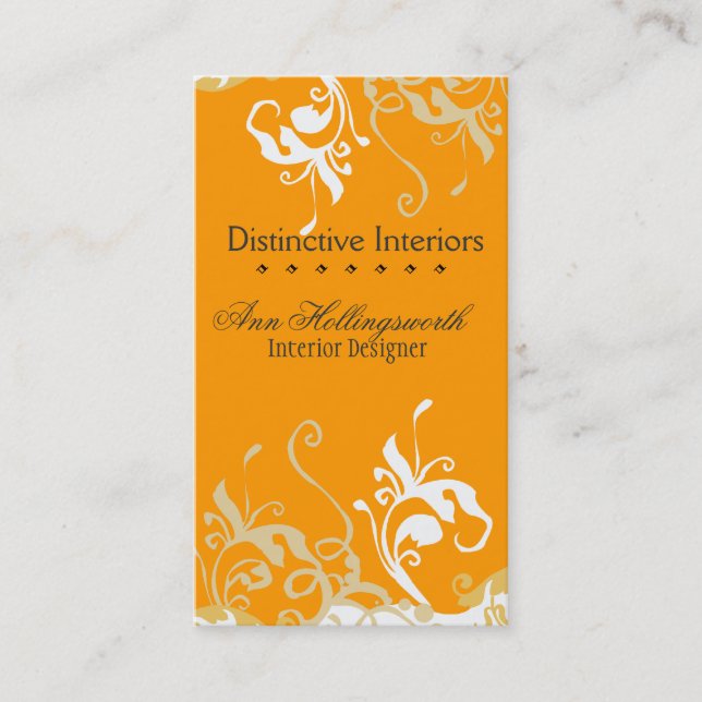 Nature  Bold DayLilies Golden Floral Business Card (Front)