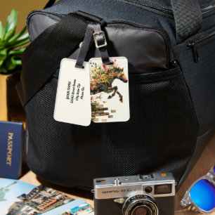 Nature Botanical Floral Horse Jumping Luggage Tag