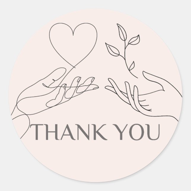 Nature,Botanical,Minimalist,Earthy Thank you NS95 Classic Round Sticker (Front)