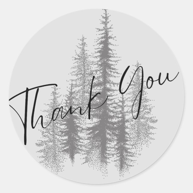 Nature, Botanical, Modern Thank you Stickers NS68 (Front)
