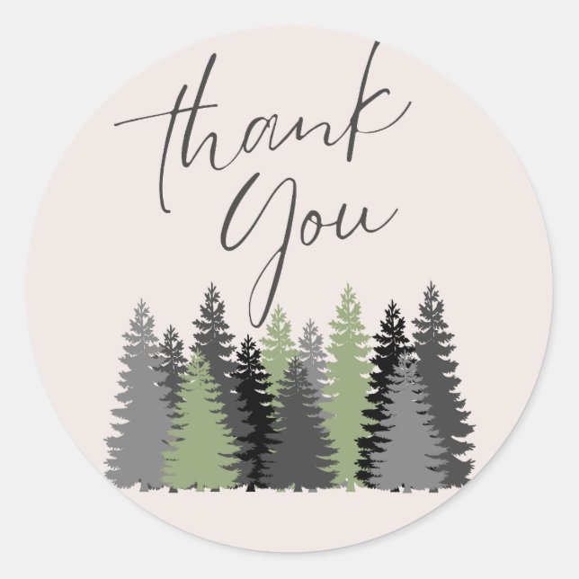Nature, Botanical, Modern Thank you Stickers NS9 (Front)